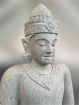 Stone Meditating Khmer Buddha Statue 43"