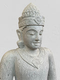 Stone Meditating Khmer Buddha Statue 43"