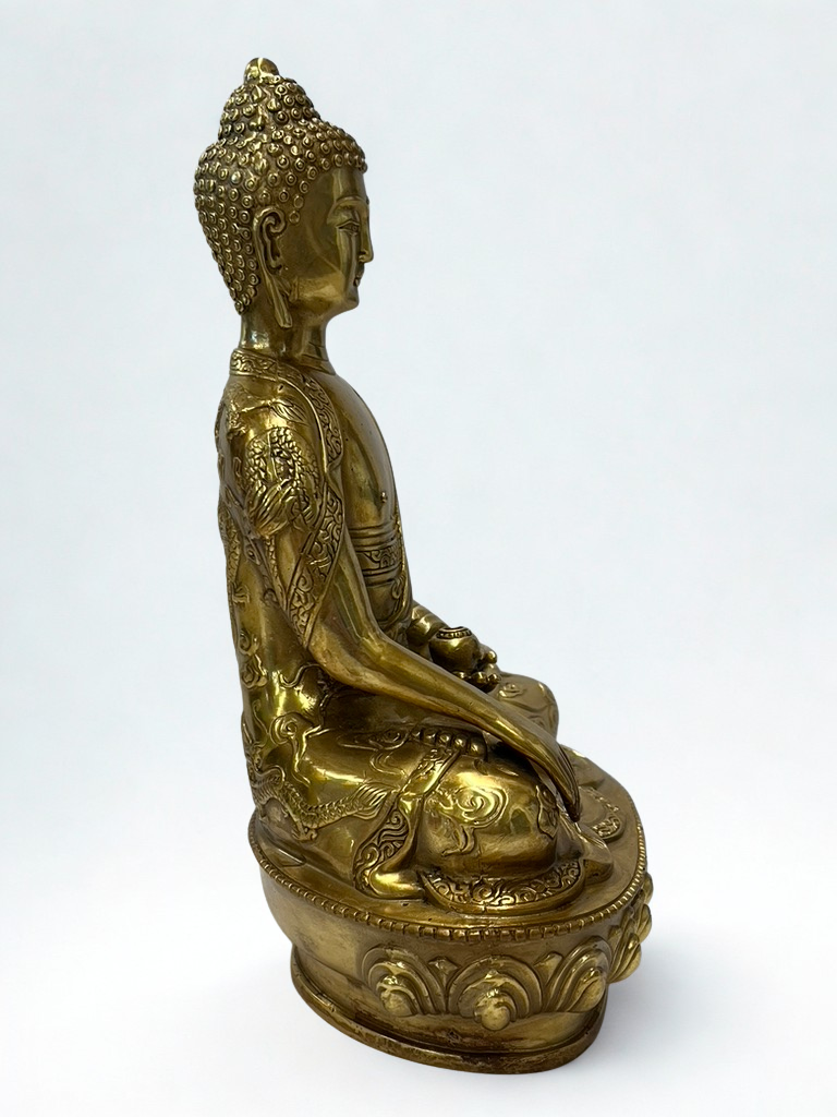 Brass Shakyamuni Earth Witness Buddha 8"