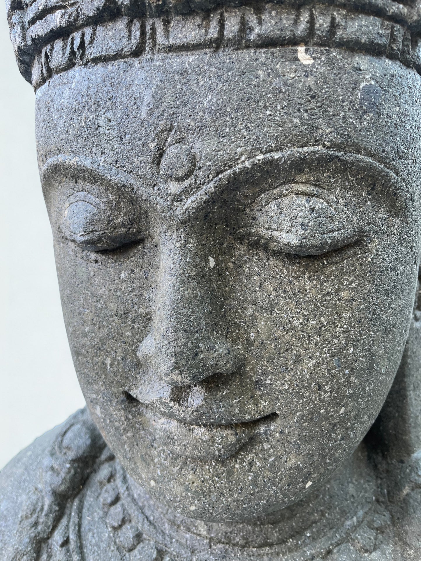 Handcarved Stone Devi Tara Bust Statue 36"