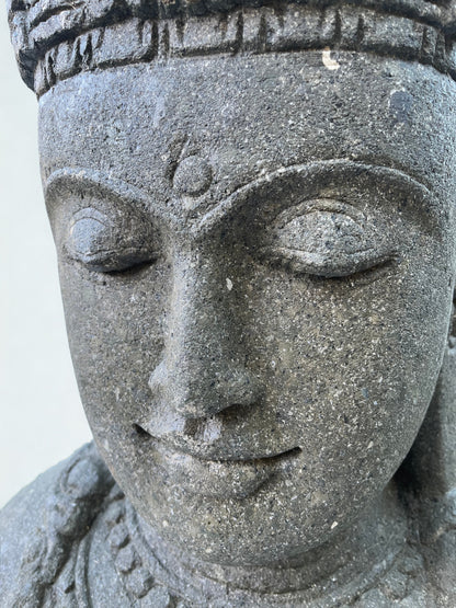 Handcarved Stone Devi Tara Bust Statue 36"