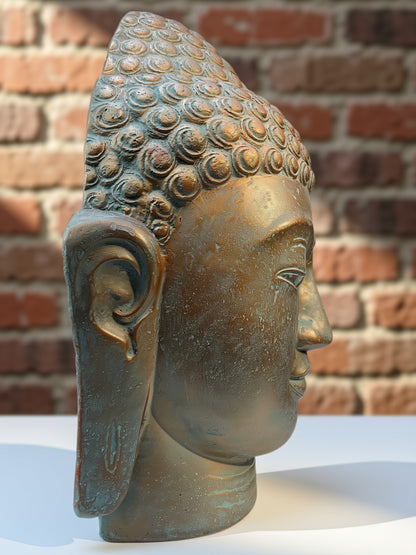 Buddha Face Relief Wall Sculpture 29"