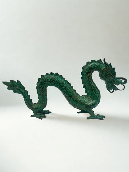 Brass Standing Guardian Dragon Statue 11" - Routes Gallery
