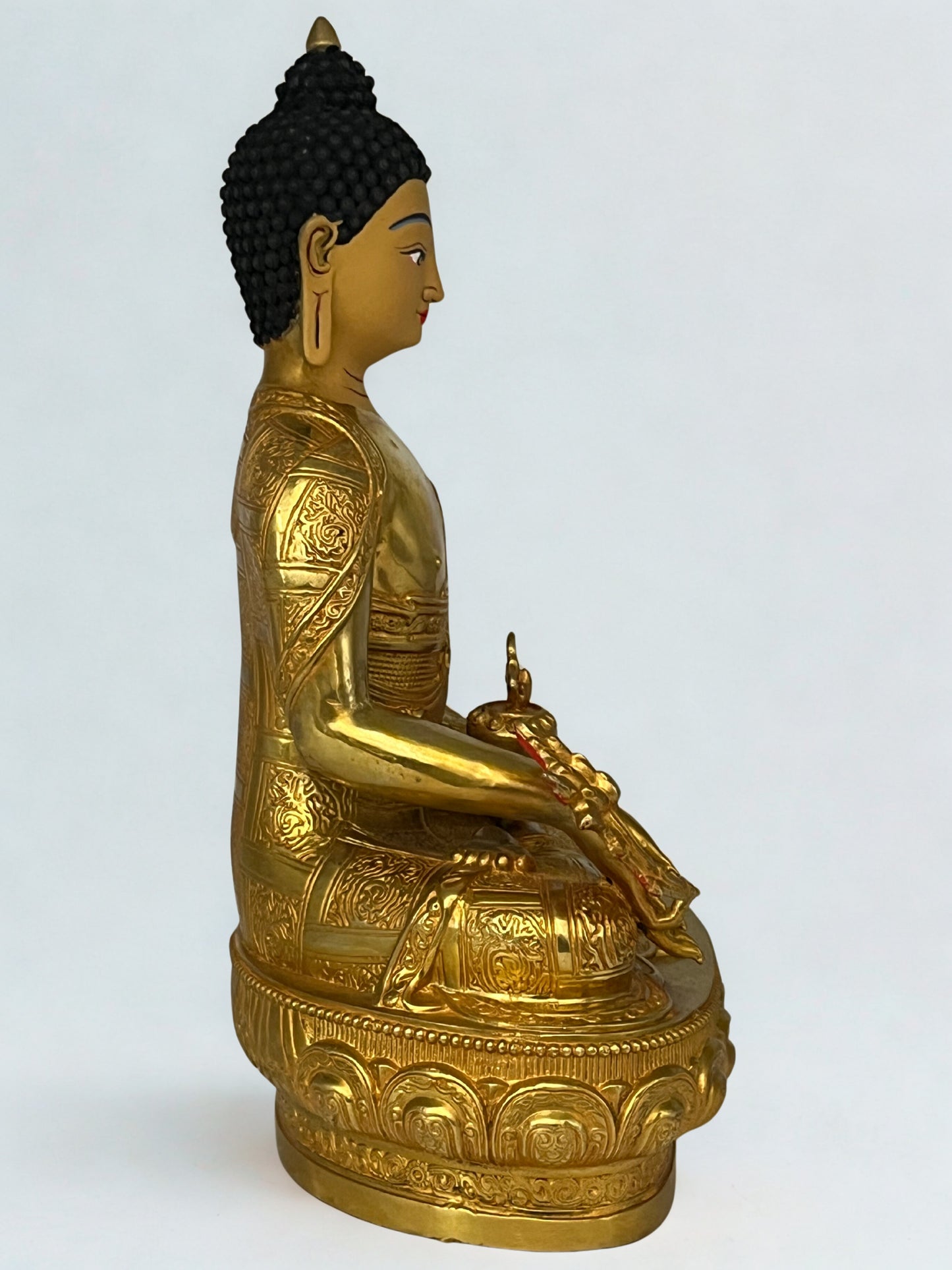 Brass Medicine Buddha Statue 12" - Routes Gallery