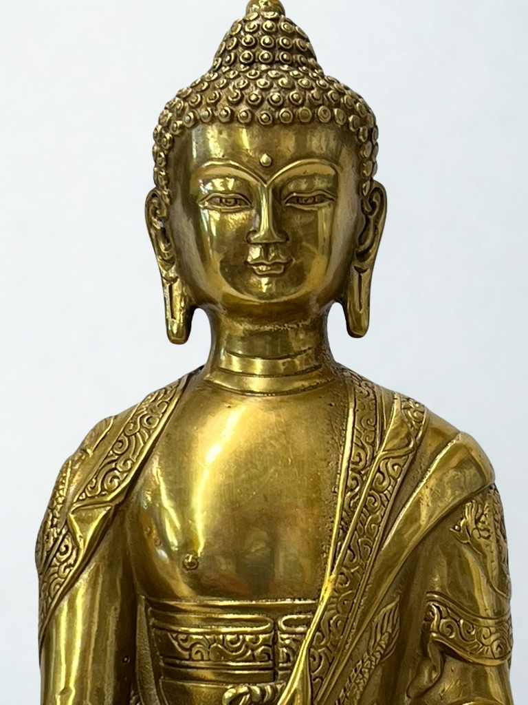 Brass Meditation Buddha Statue 8"