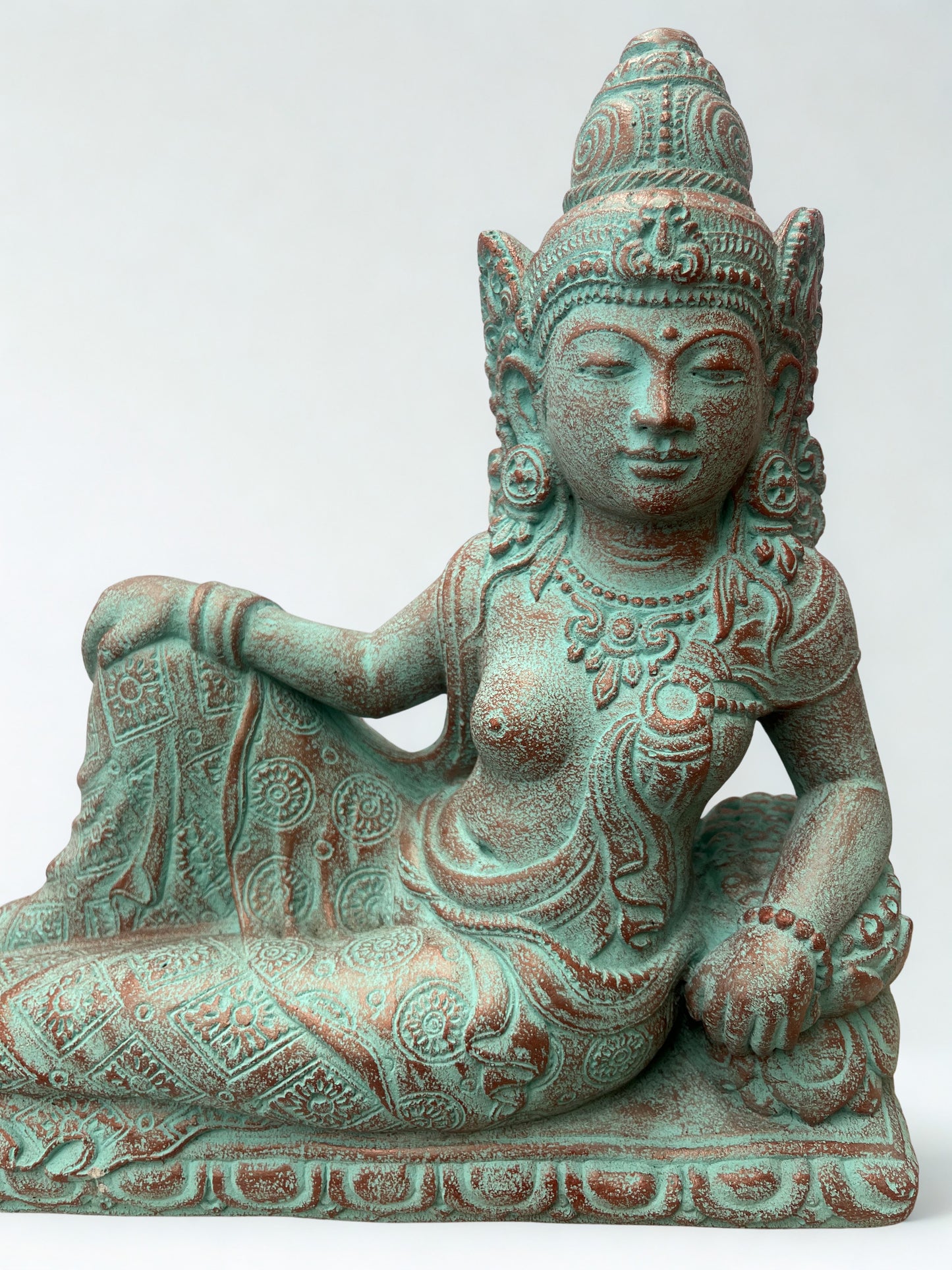 Reclining Devi Goddess Statue 16"