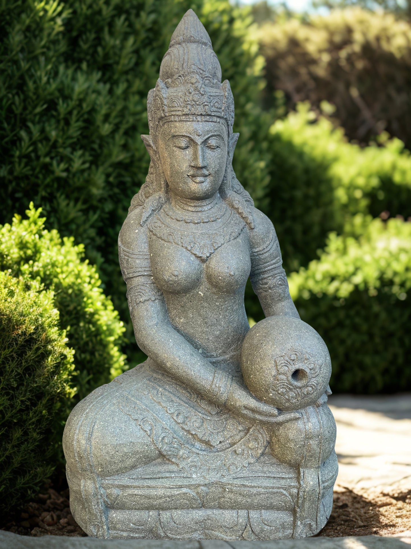 Handcarved Devi Ganga Water Goddess Statue 48"