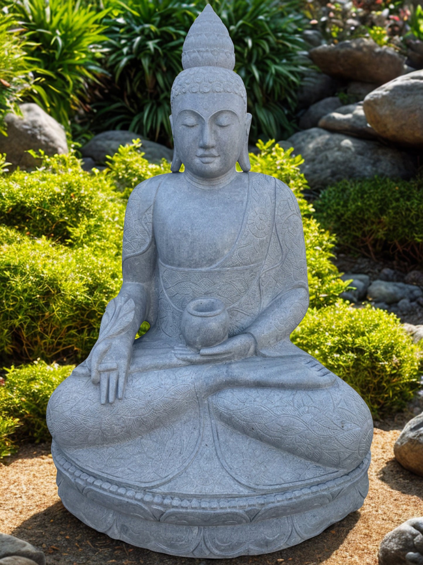 Large Handcarved Medicine Buddha Sculpture 60"