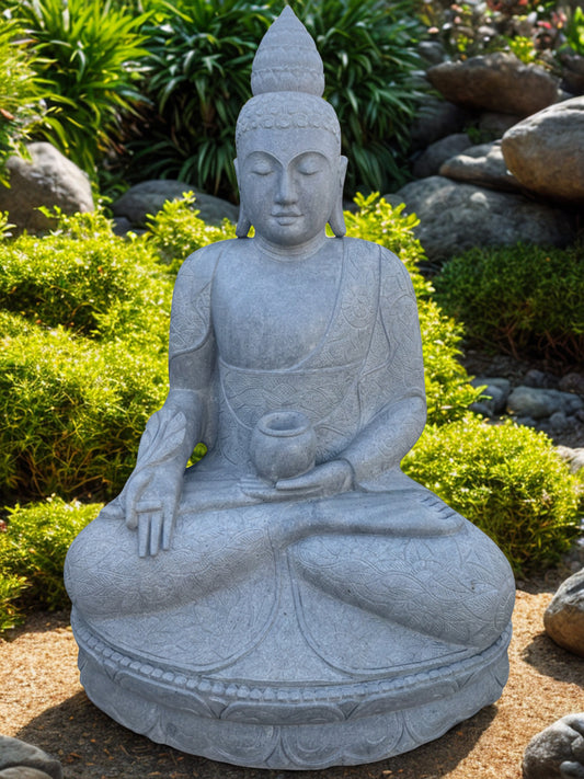 Large Handcarved Medicine Buddha Sculpture 60"