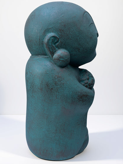 Zen Jizo with Flowers Statue 20"