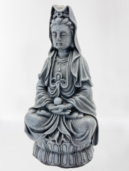 Meditating Quan Yin Statue 8.5"