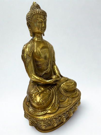 Brass Meditation Buddha Statue 8"