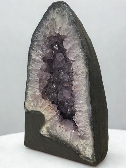 Amethyst geode on a white background
