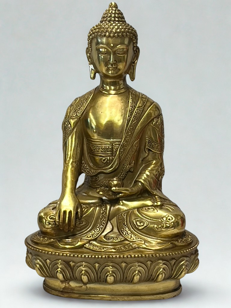 Brass Shakyamuni Earth Witness Buddha 8"