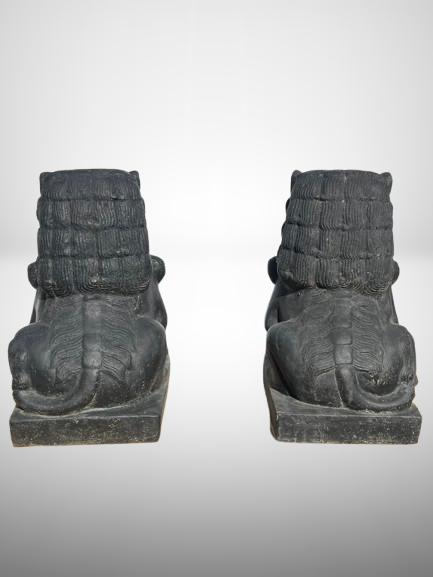 Guardian Lion Foo Dog Statue Pair 24"