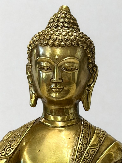 Brass Shakyamuni Earth Witness Buddha 8"
