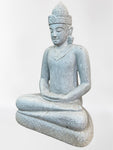 Stone Meditating Khmer Buddha Statue 43"