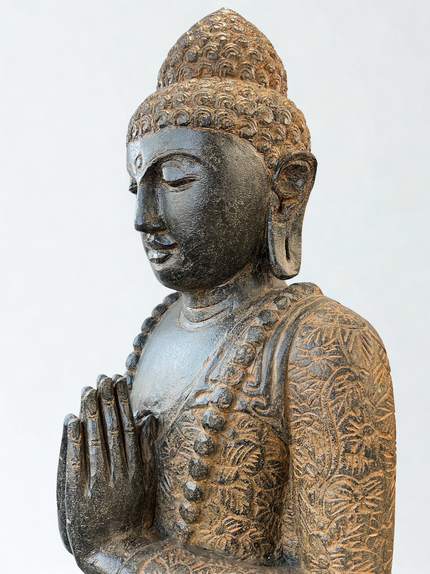 Handcarved Namaste Buddha Sculpture 61"