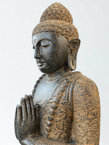 Handcarved Namaste Buddha Sculpture 61"