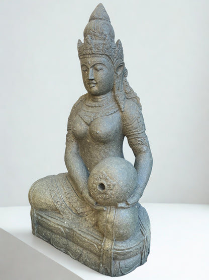Handcarved Devi Ganga Water Goddess Statue 48"