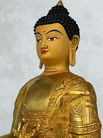 Brass Medicine Buddha Statue 12" - Routes Gallery