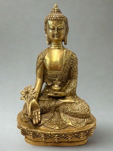 Brass Medicine Buddha Statue 8"