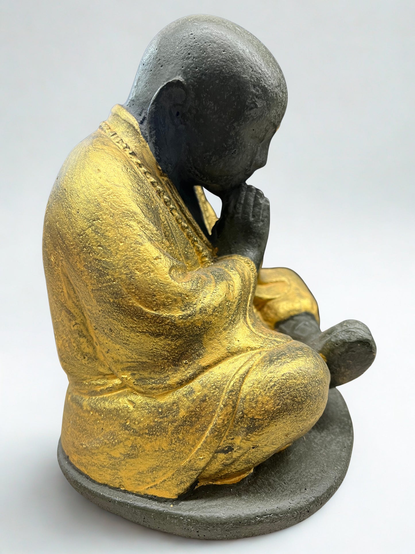 Sitting Namaste Praying Monk Statue 8" - Routes Gallery