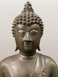 Brass Earth Touching Buddha Sculpture 18"