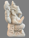 Stone Ganesh Sculpture Hand Carved 27"