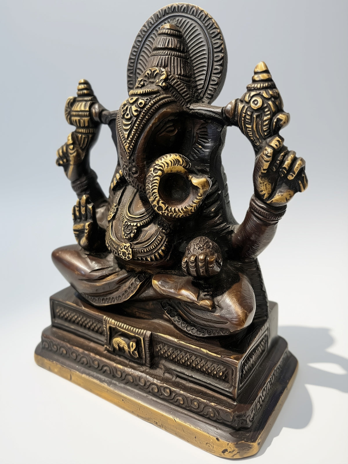 Brass South indian Style Ganesh Statue side view
