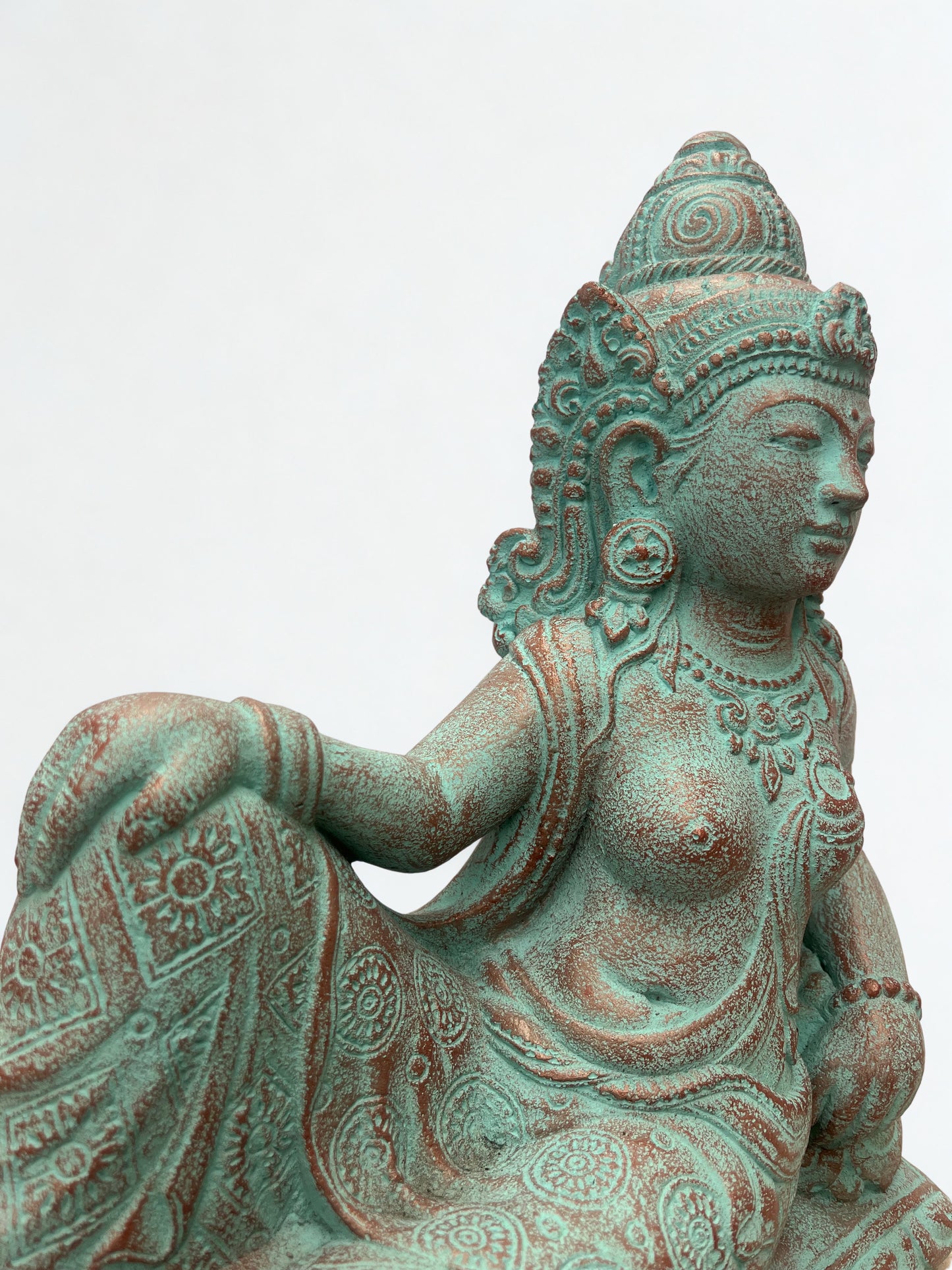 Reclining Devi Goddess Statue 16"