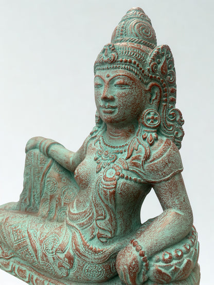 Reclining Devi Goddess Statue 16"