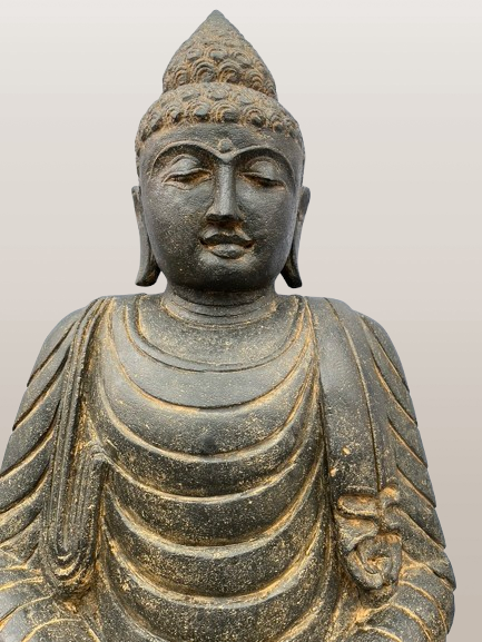 Stone Dyhana Meditation Buddha Sculpture 39" - Routes Gallery