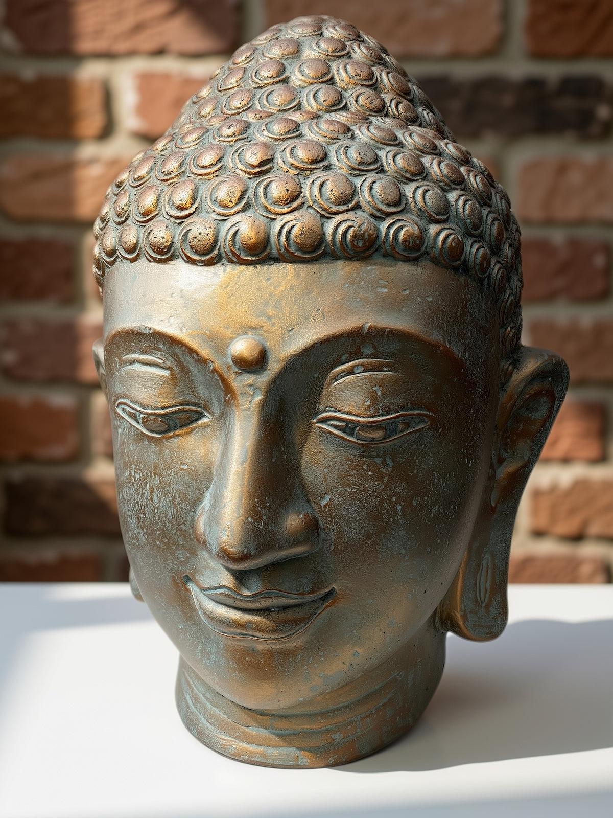 Buddha Face Relief Wall Sculpture 29"