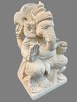 Stone Carved Seated Ganesh Statue 16"