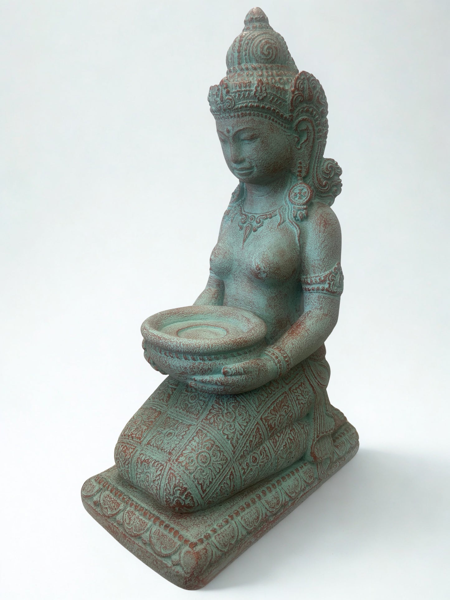 Kneeling Devi Goddess with Offering Bowl 16"
