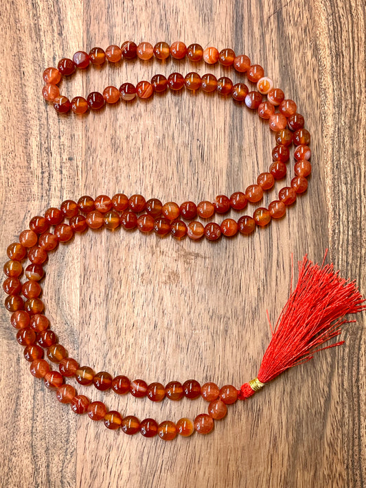 Carnelian Meditation Mala Prayer Beads