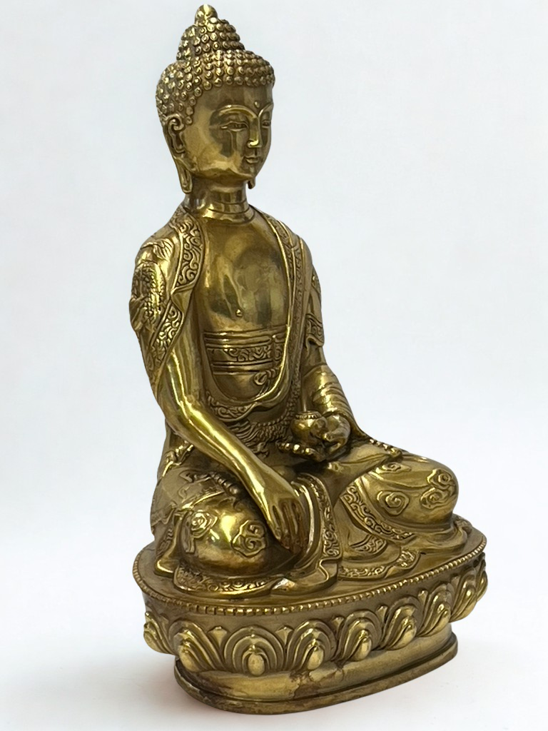 Brass Shakyamuni Earth Witness Buddha 8"