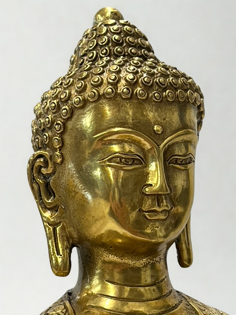 Brass Meditation Buddha Statue 8"