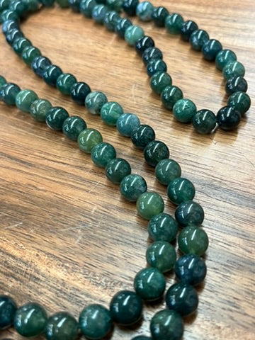 Moss Agate Meditation Mala Prayer Beads