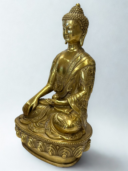 Brass Shakyamuni Earth Witness Buddha 8"