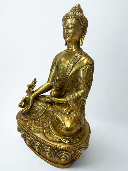 Brass Medicine Buddha Statue 8"