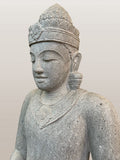 Stone Meditating Khmer Buddha Statue 43"