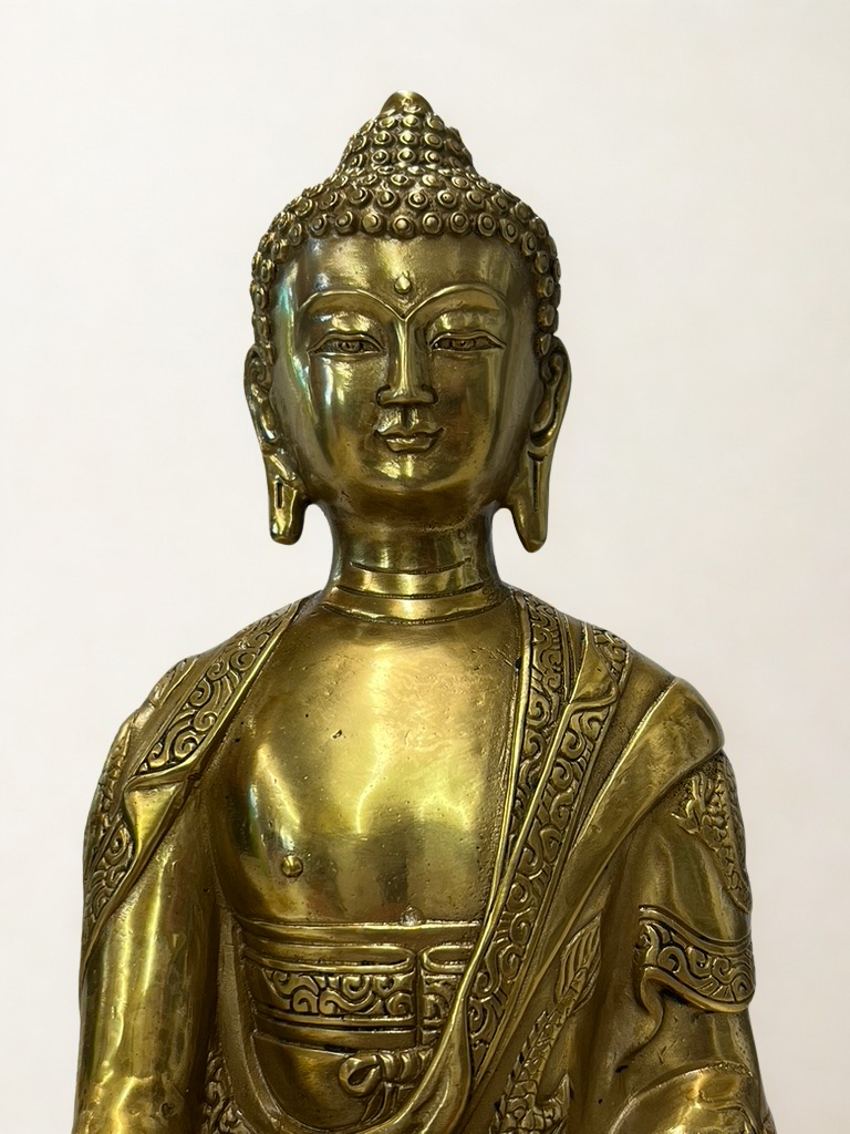 Brass Shakyamuni Earth Witness Buddha 8"