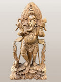 Wood Standing Ganesh Statue 40"
