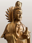 Wood Bodhisattva Quan Yin Sculpture 19.5"