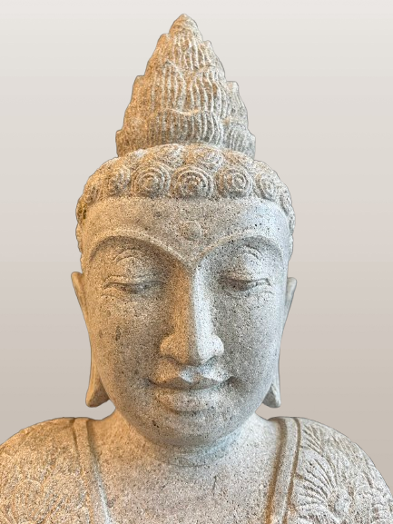Standing Buddha Sculpture with Alms Bowl 39" - Routes Gallery