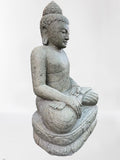 Stone Earth Touching Buddha Sculpture 40"