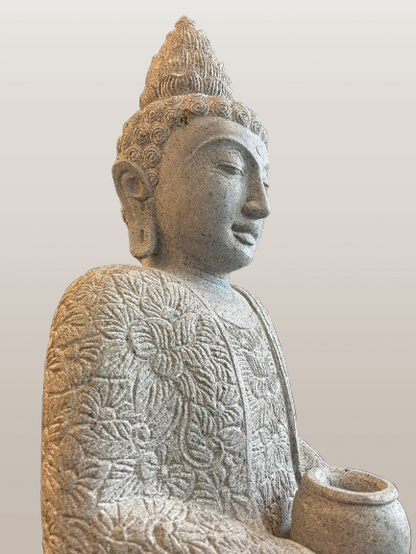 Standing Buddha Sculpture with Alms Bowl 39" - Routes Gallery