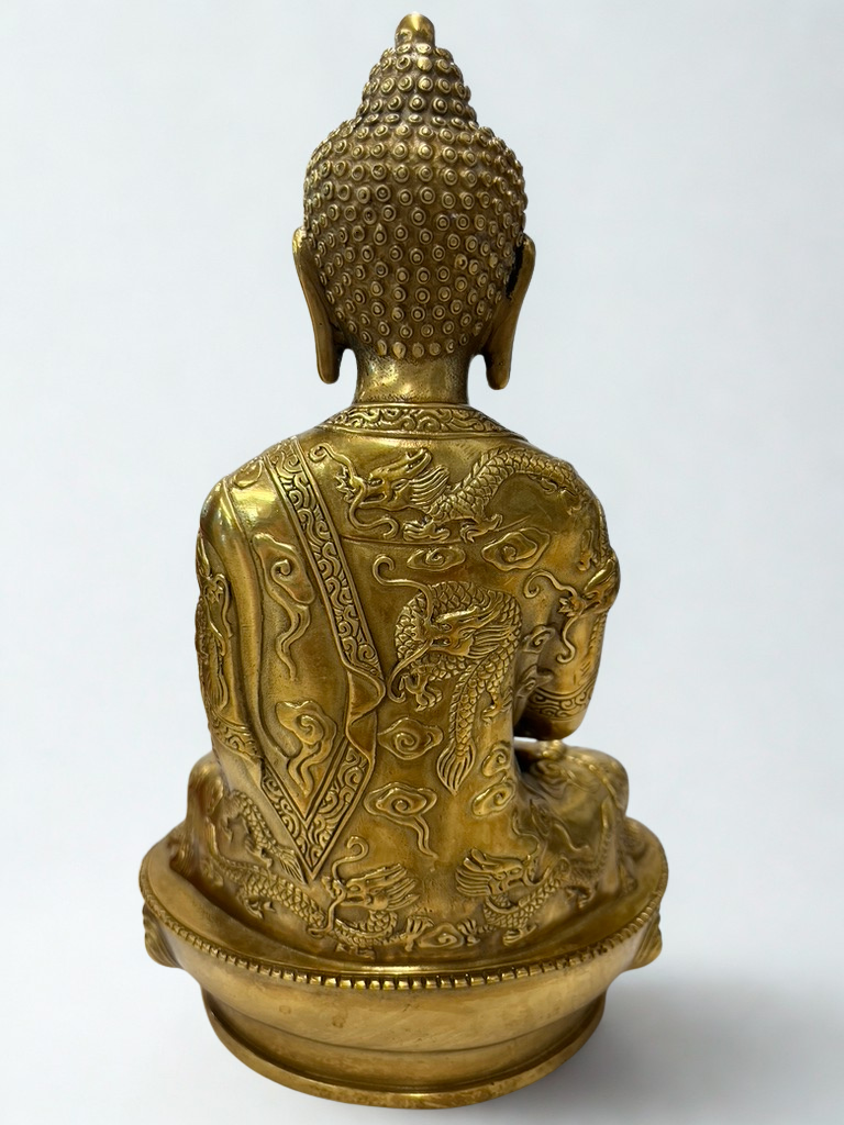 Brass Meditation Buddha Statue 8"